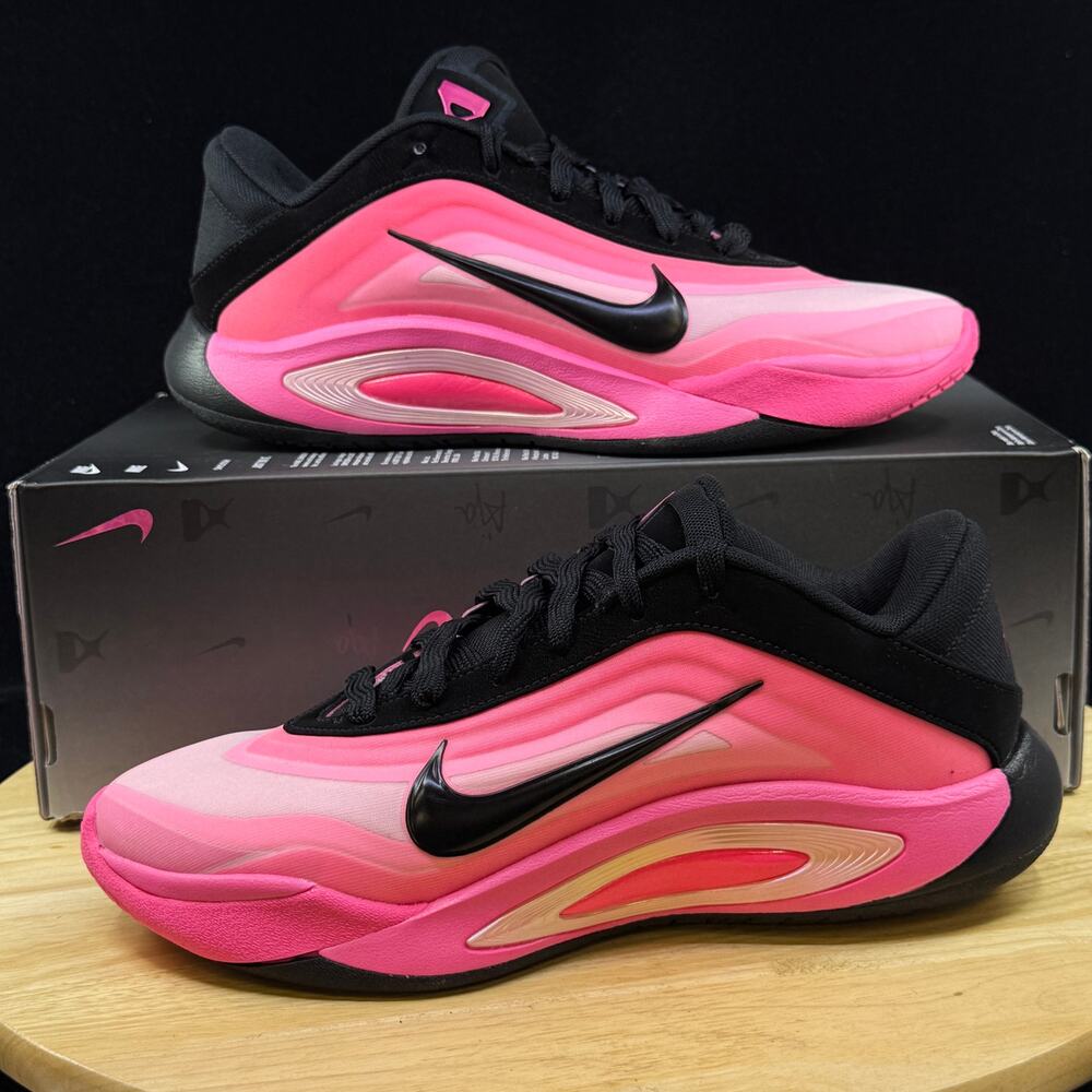 Size 7- Women's Nike A'One Black Hyper Pink  Basketball Shoes FZ8605-001